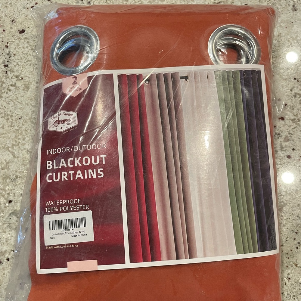 NWT Indoor/outdoor blackout curtains - brand new in package